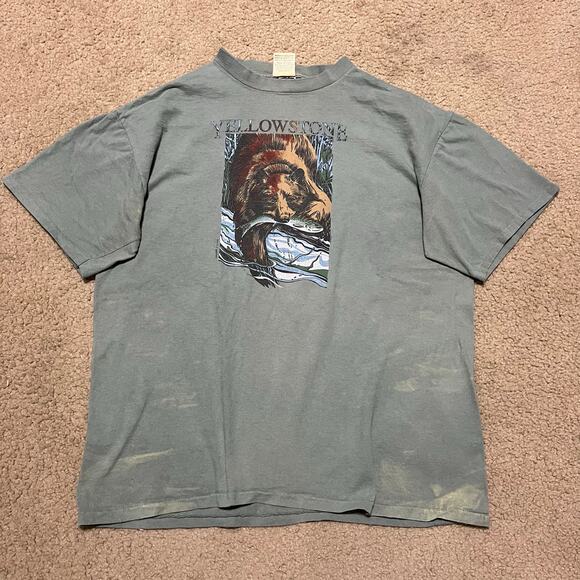 Vintage Yellowstone Grizzly Bear Graphic Tee Shirt Large - Picture 1 of 7
